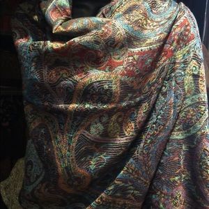 Vintage Style Jamavar Paisley Shawl Wrap Pashmina